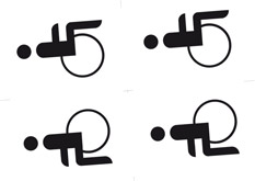 Rollstuhl-Piktogramm, 4 x A6